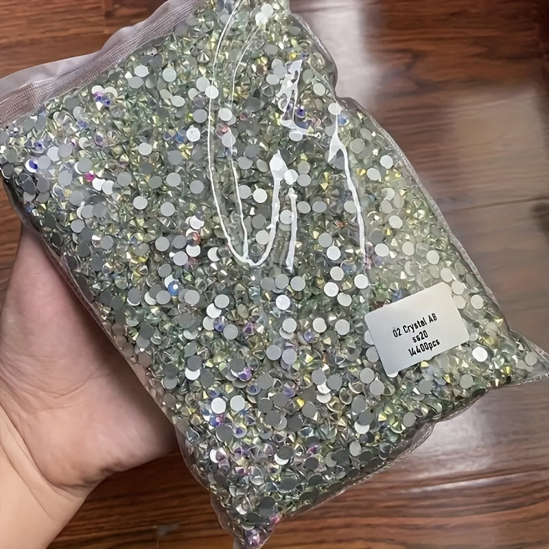 14400 Shisha Kristalli Flatback Rhinestones uchun Tirnoq San'ati, kiyim-kechak, poyabzal, sumkalar SS3 dan SS34 gacha