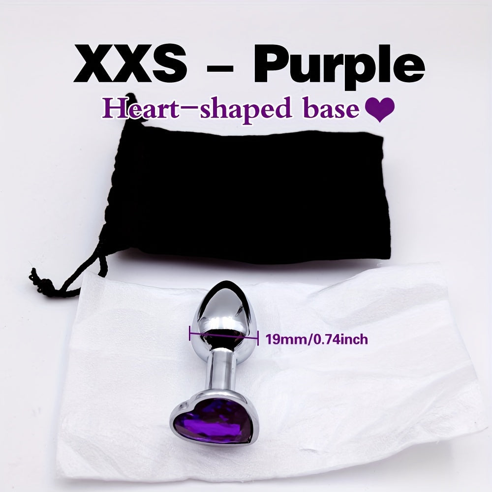 Adult Waterproof Mini Metal Anal Plug with Gemstone Base, Beginner-Friendly