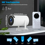Mini Portable Projector With 4K HD Video WiFi and 180° Screen