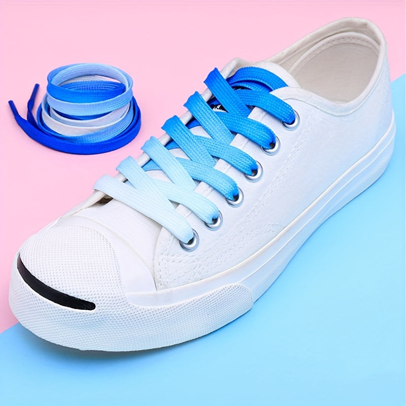 Vibrant Gradient Color Shoelaces Polyester Multicolor for Sneakers Casual Shoes