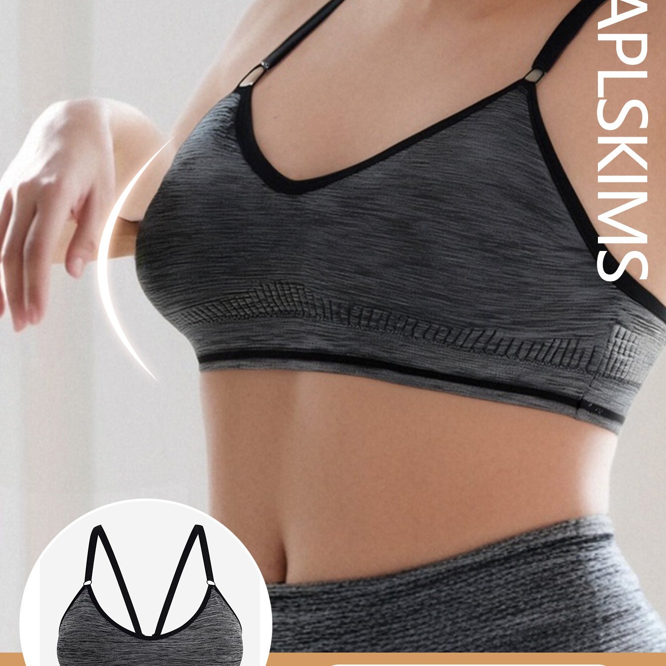 Бюстгальтер для женщин больших размеров безшовный дышащий для йоги и тренировок