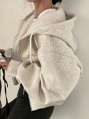 Women's Casual Polyester Hoodie with Slight Stretch Solid Color Knit Fabric All Seasons