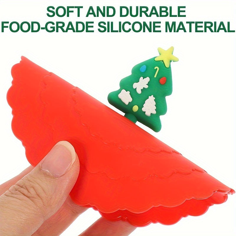 Рождественская силиконовая крышка для чашки с дизайном снеговика, безопасная для пищевых продуктов, против проливания, экологичная