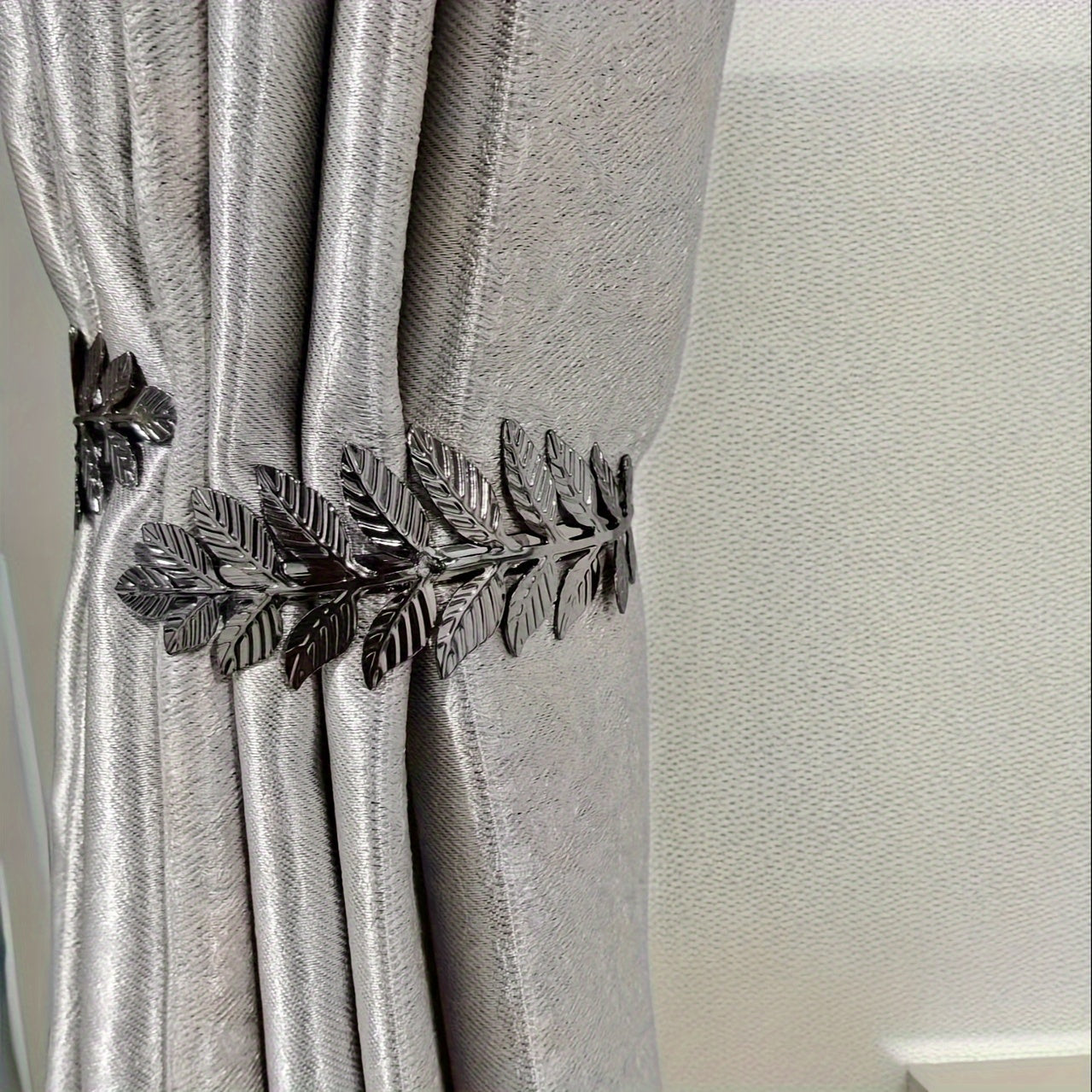 Decorative Boho Curtain Tieback with Golden Leaf Design for Window Decor