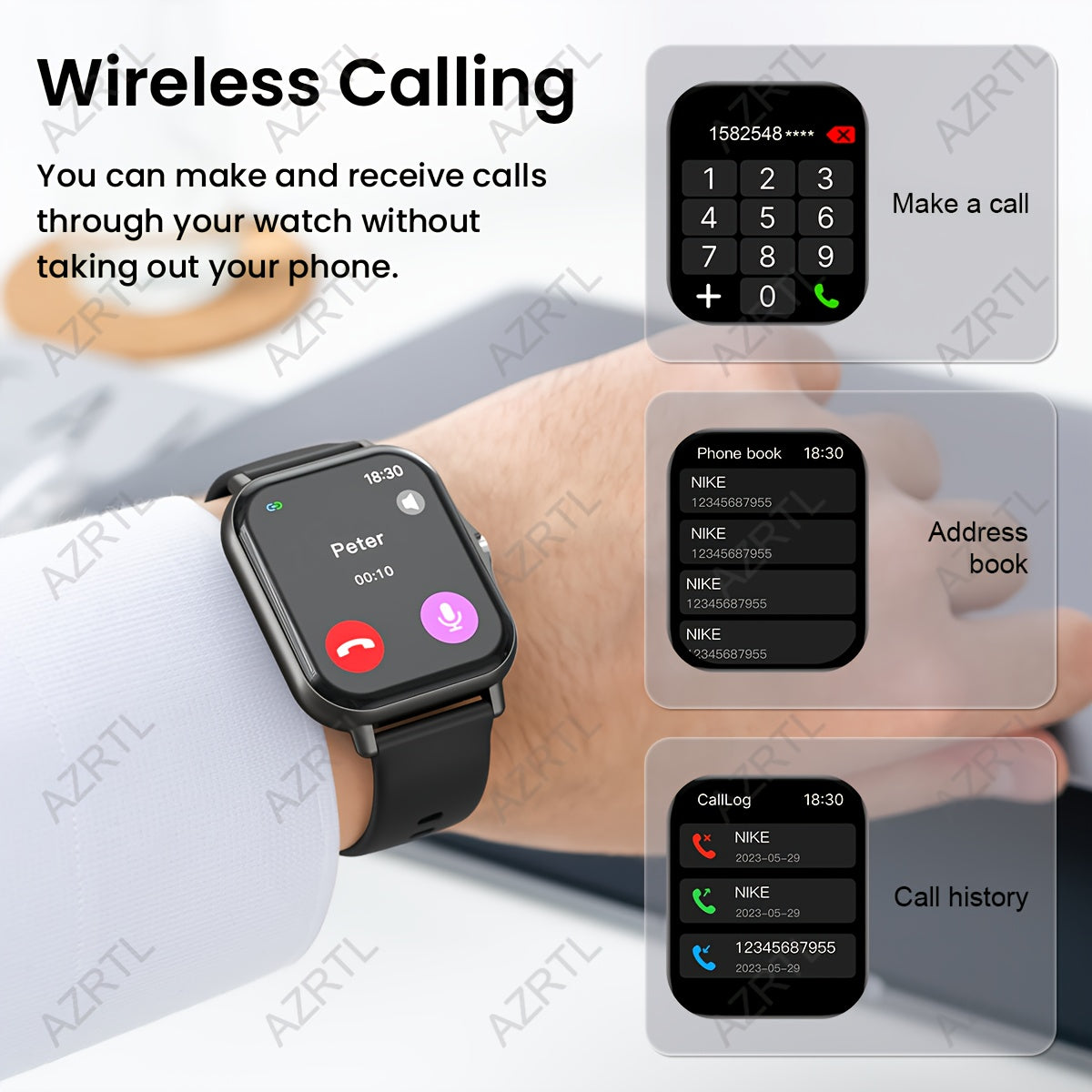 Full Touch Screen Smartwatch with Customizable Dial Fitness Tracker Music Player Multiple Sports Modes