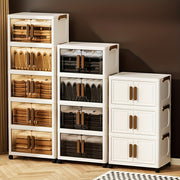 Складные пластиковые контейнеры для хранения на 5 уровней с крышками и колесами для шкафов, ванных комнат, офисов и общежитий.