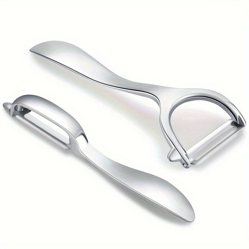 Set of 2 Stainless Steel Vegetable Peelers Y and I Shaped for Fruits and Vegetables
