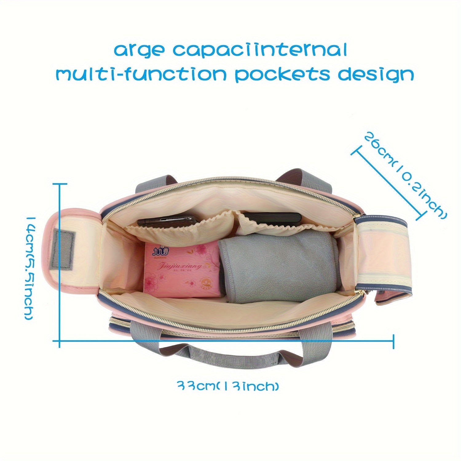 Bolsa de pañales de tela Oxford, impermeable, bandolera para padres, ideal para viajes y almacenamiento