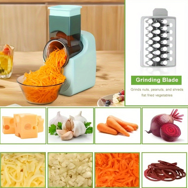 3-in-1 USB Electric Vegetable Cutter with 3 Blades Slices Shreds Chops Fruits Vegetables