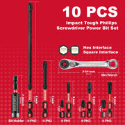 Phillips Impact Tough Screwdriver Power Bit Set PH1 PH2 PH3 S2 Steel Insert Bits