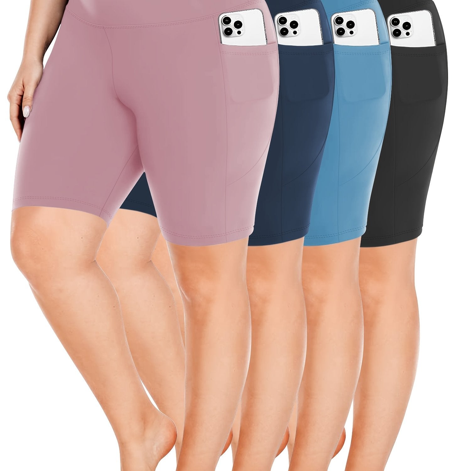 Women's High Waist Crescent Pocket 5-Point Pants Spring Summer Set