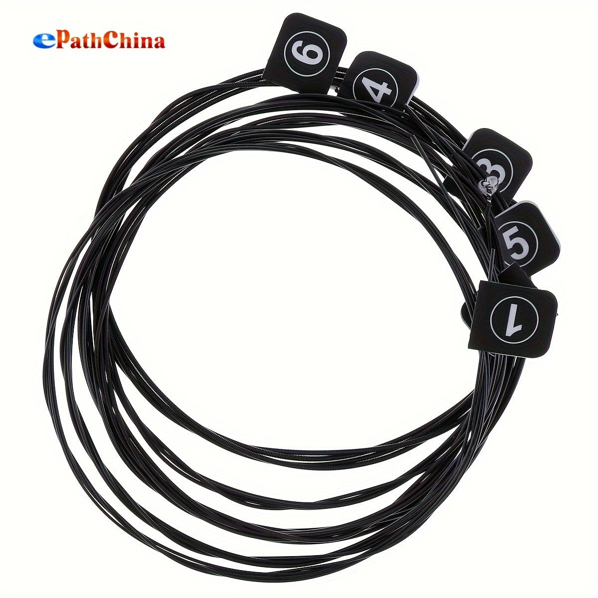 Juego de cuerdas de nylon negro para guitarra clásica 6 piezas, tensión dura 028-045