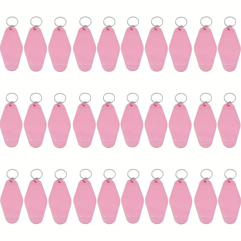 Pack of 30 Plastic Keychain Blanks for DIY Projects Heat Transfer Compatible