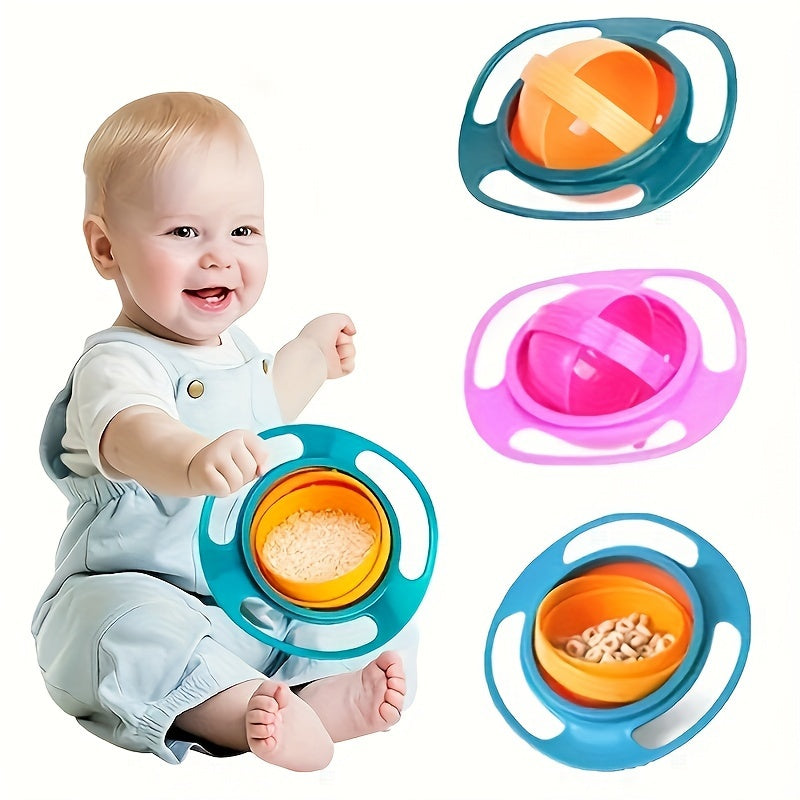 Baby Toddler Feeding Bowl BPA-Free Rotating Spill-Proof 360 Degree Spin Multi-Color