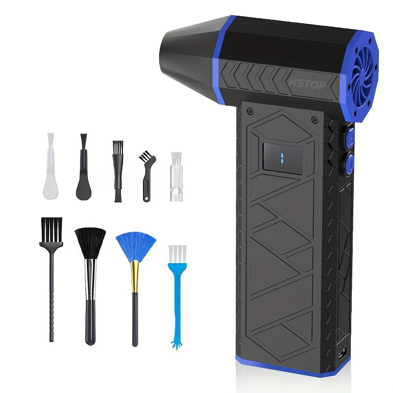 USB rechargeable handheld blower with digital display for camping outdoor use