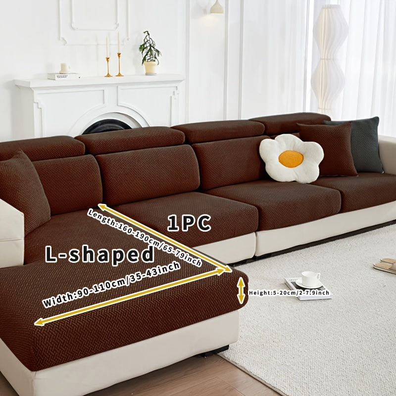 Серый флисовый чехол для дивана, подходящий для всех сезонов, эластичный и защитный для домашнего использования.