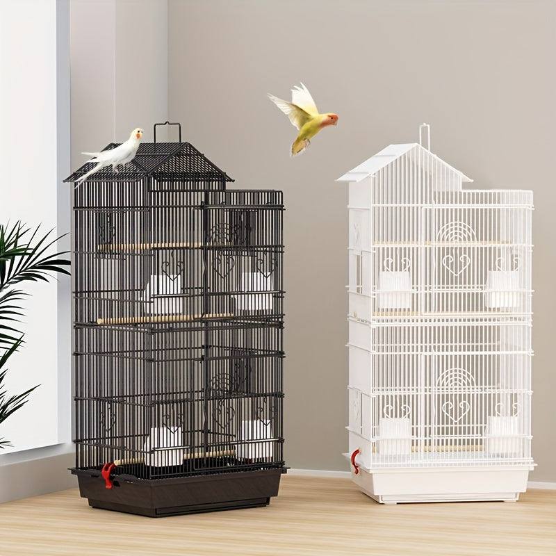 Large Multi-Layer Metal Bird Cage with Welded Wire Mesh for Multiple Pets