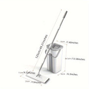 2-Piece Floor Mop and Bucket Set with Wringer for Hardwood Tile Laminate Cleaning