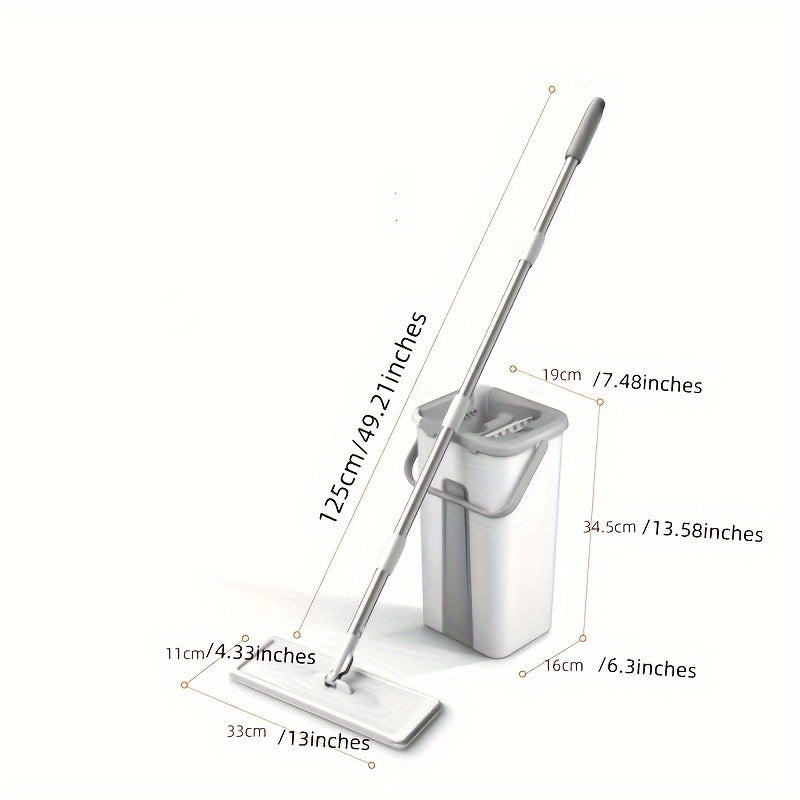 2-Piece Floor Mop and Bucket Set with Wringer for Hardwood Tile Laminate Cleaning