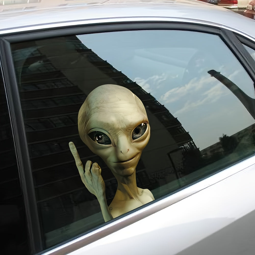 Adhesivo reflectante de decal de alien saludando, resistente al agua y al calor para coches y tanques de gasolina