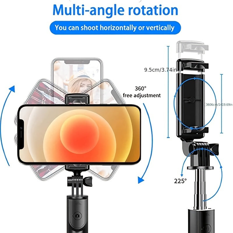Wireless Selfie Stick Accessory with Fill Light and Remote for Smartphone