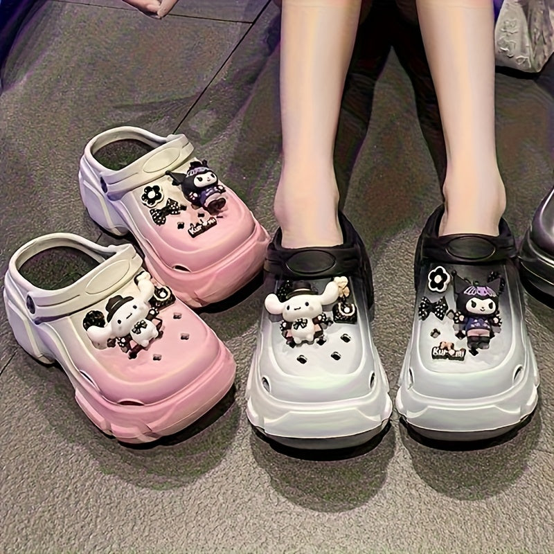 Girls Pink EVA Flip-Flops with Thick Sole and Round Toe