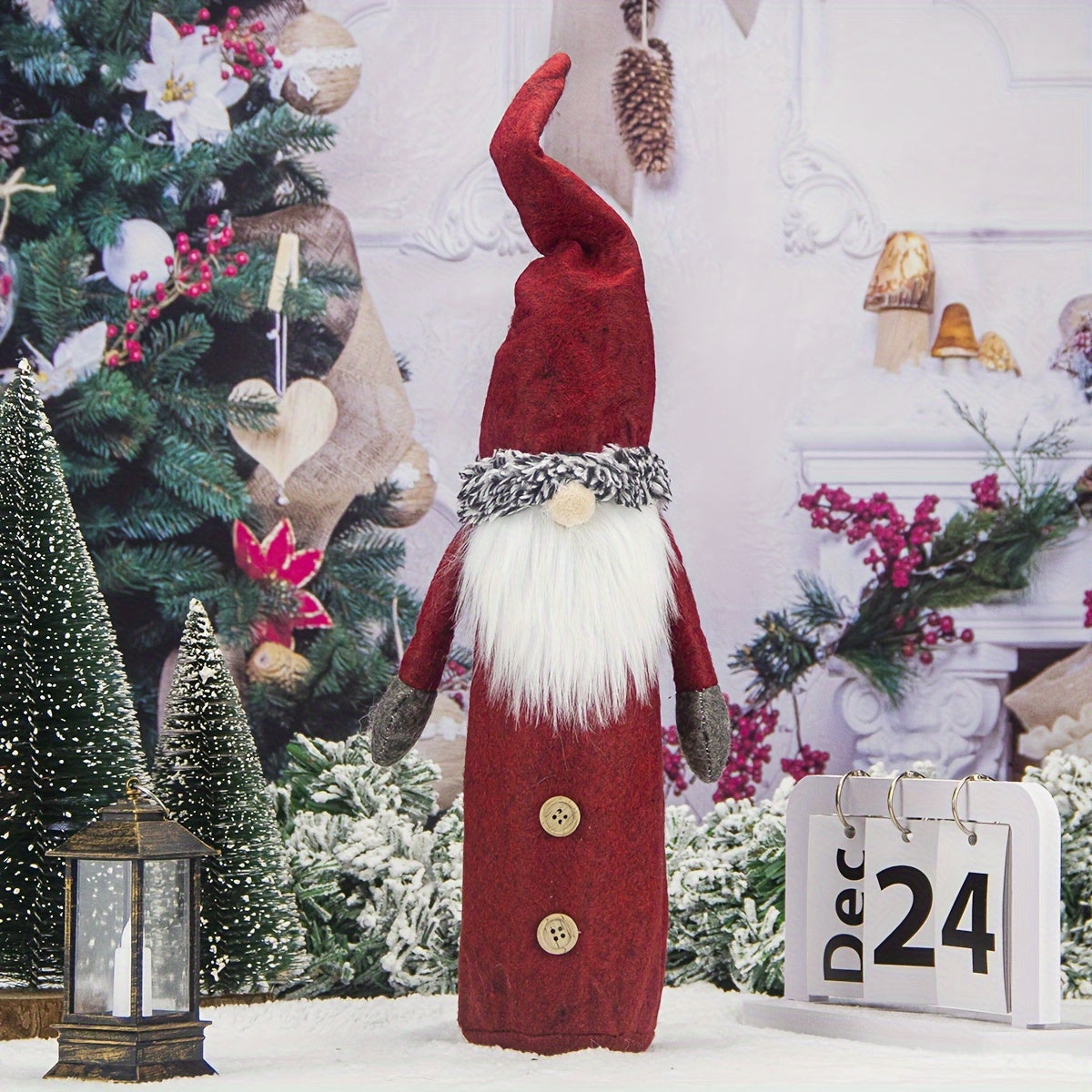 Soft Knit Santa Claus Wine Bottle Cover for Holiday Gifting