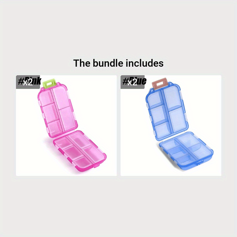 Portable Small Weekly Pill Organizer for Travel Medicine Box Compartments