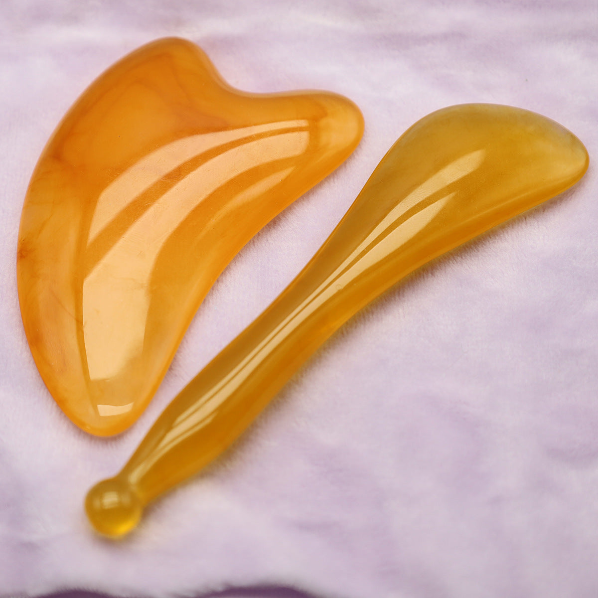 Two-Piece Facial Skincare Tool Set with Beeswax Face and Eye Scraping Boards and Acupoint Massage Nose Scraper