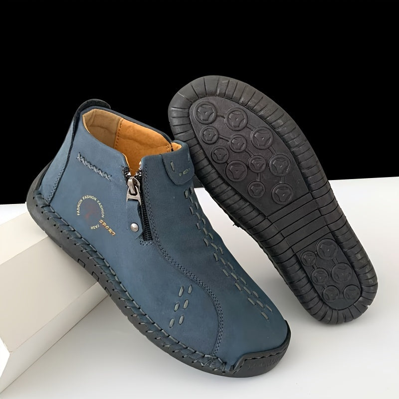 Женские ботинки на щиколотке повседневные однотонные с молнией на плоской подошве, универсальные для всех сезонов