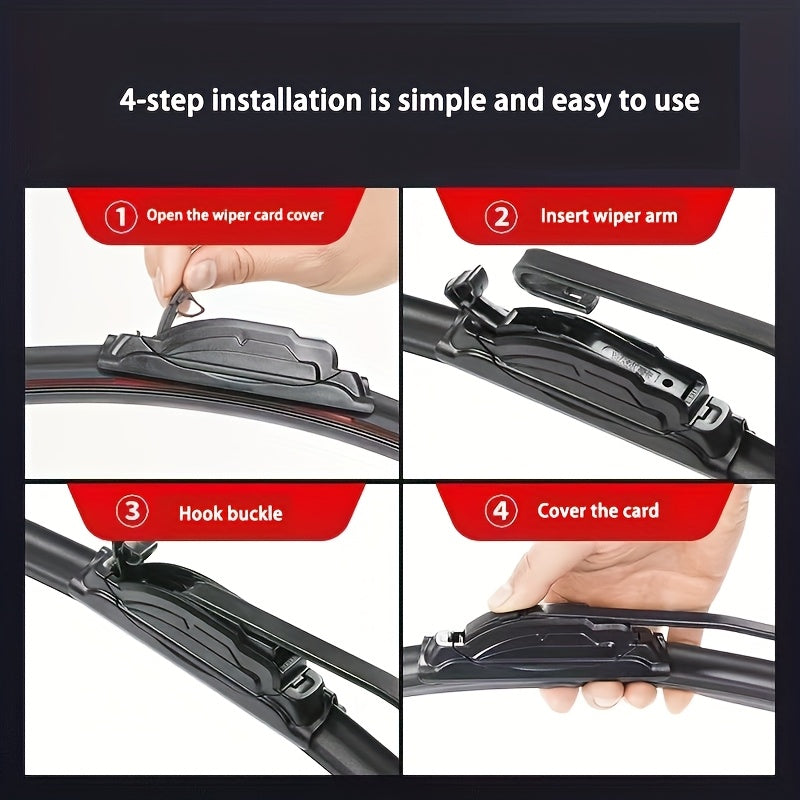 Durable 4-Layer J Hook Wiper Blades with Rubber Strips for All Cars 35.56-71.12 cm