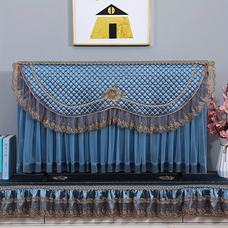 50 Inch Polyester LCD TV Dust Cover Wall-Mounted Lace Design Curved Protector