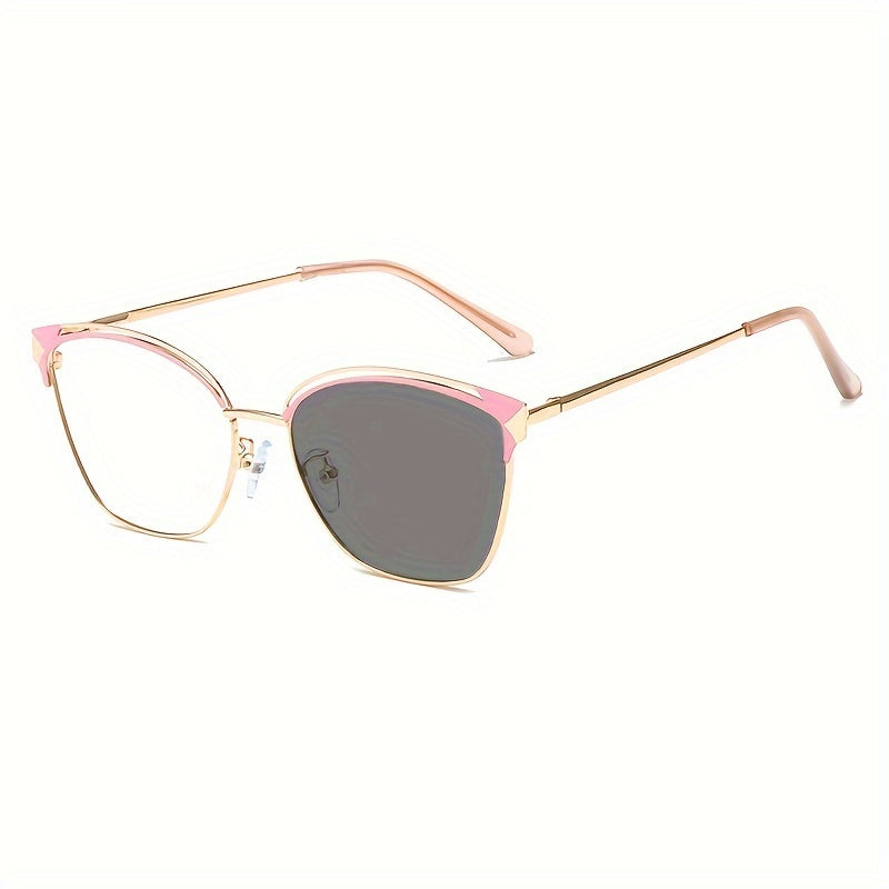 Women's Metal Frame Cat Eye Glasses with Photochromic Lenses