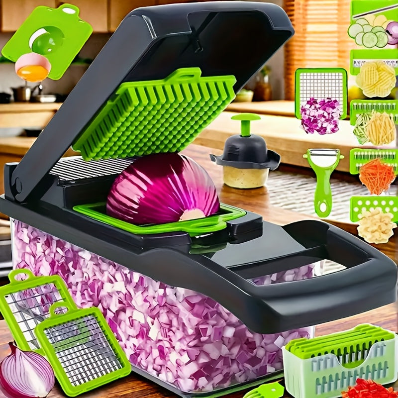 Vegetable Cutter Set Handheld Food Safe Plastic Dicing Tool for Fruits and Vegetables