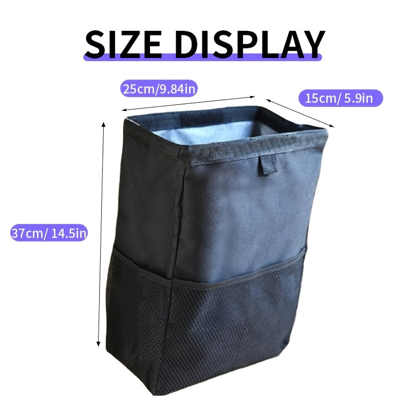 Cubo de basura portátil para coche, color negro, 1 pieza