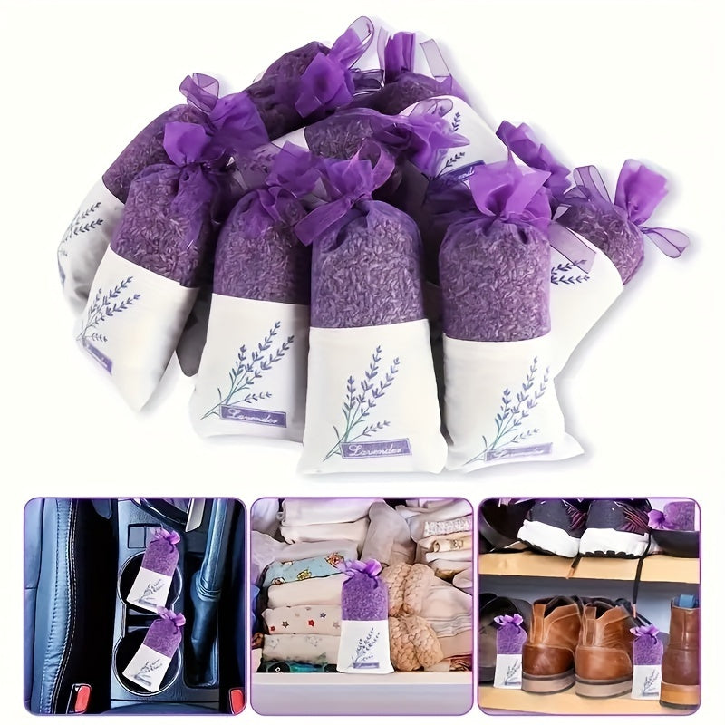 Set of 5 Lavender Scented Yarn Sachets for Car Drawer Wardrobe Purple