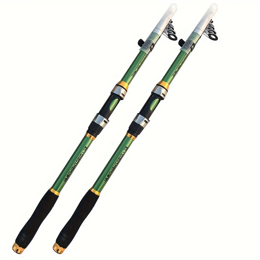 Telescopic Carbon Fiber Fishing Rod 30-70cm Extendable with Foam Handle and Ceramic Reel Seat