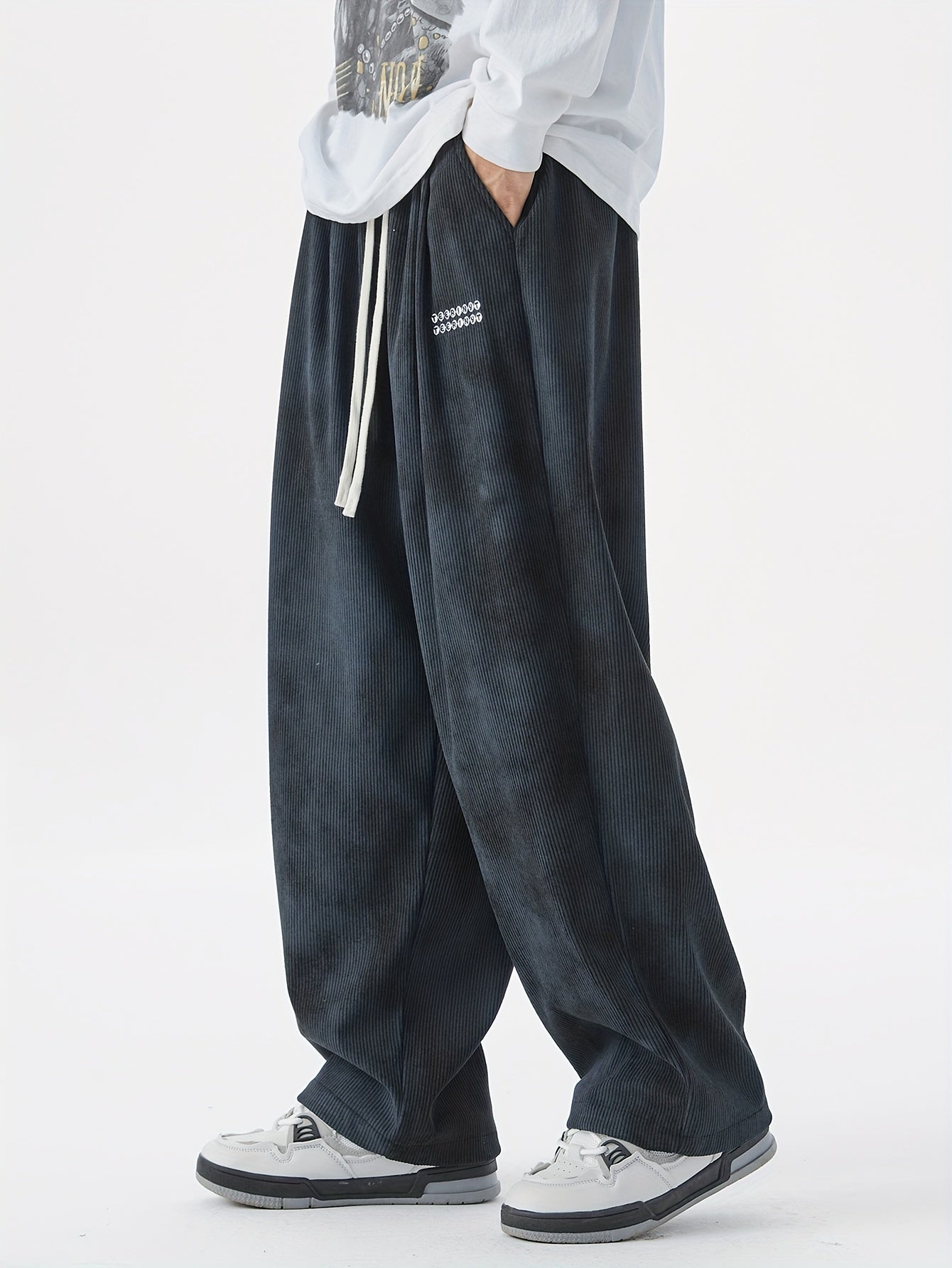 Мужские брюки большого размера с геометрическим узором из полиэстера, спортивные штаны на все сезоны