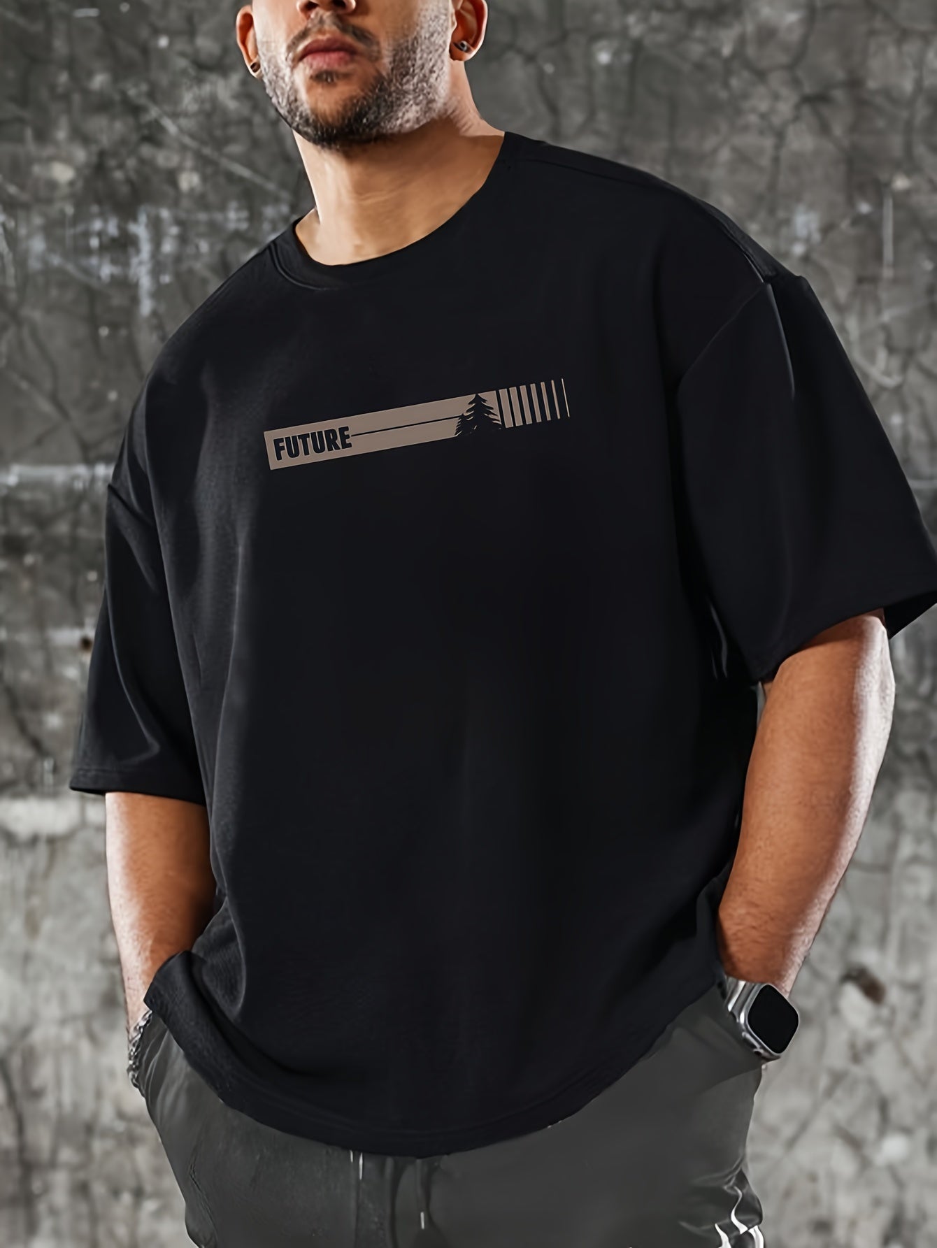 Футболка с коротким рукавом для мужчин большого размера с принтом и узором для активного отдыха и спорта на свежем воздухе, большой и высокий рост