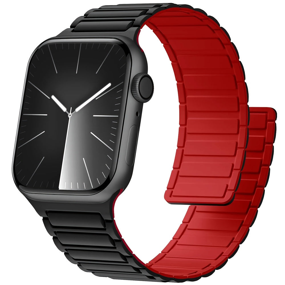 Silicone Magnetic Sport Band for Apple Watch Compatible with Series 1-10 and 38mm-49mm Sizes