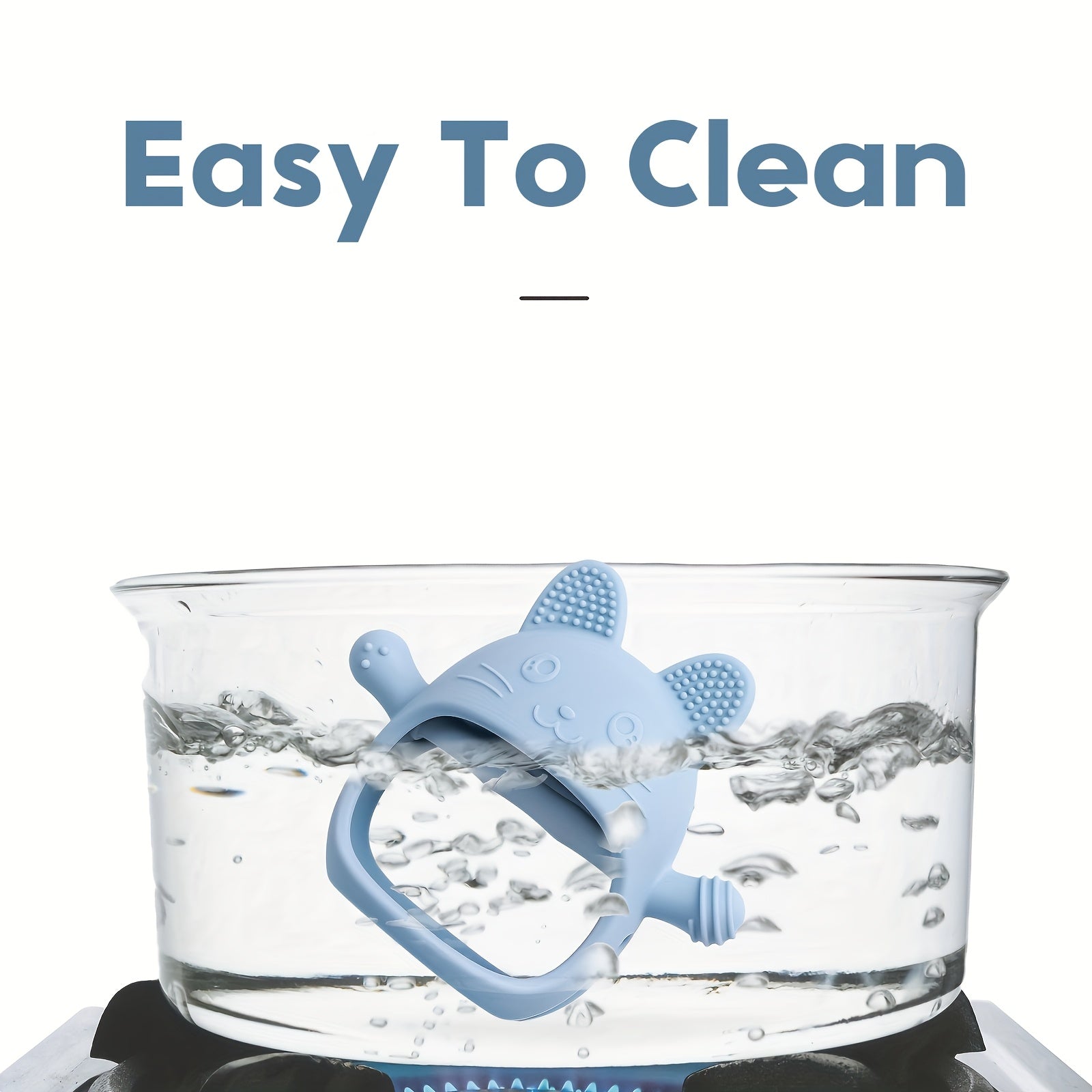 Chiroyli Silikon quyon tishlagich qoʻllari bolalar uchun, toksik emas, yumshoq chaynash o'yinchoqi