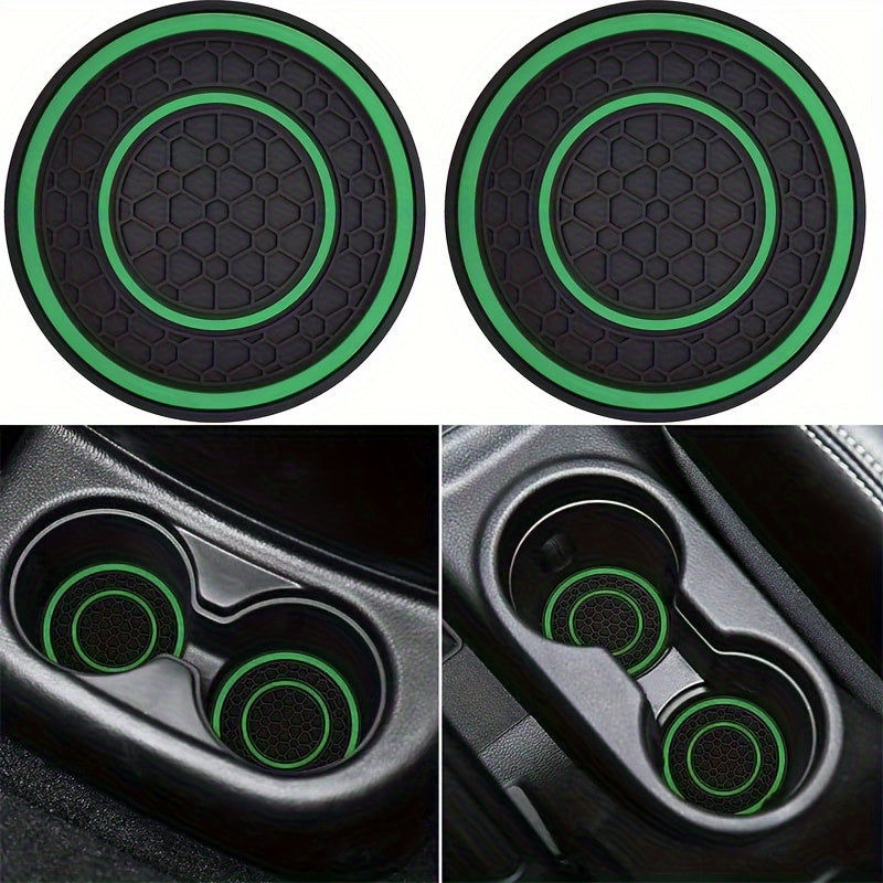 2 Pack Non-Slip Anti Dust Car Cup Holder Inserts Diameter Coasters