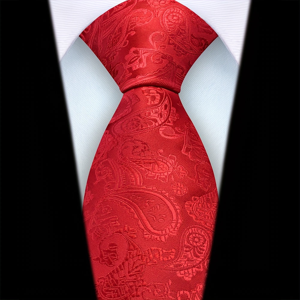 Мужской пейсли галстук из полиэстера сатин шириной 8 см для свадеб, вечеринок и деловых встреч