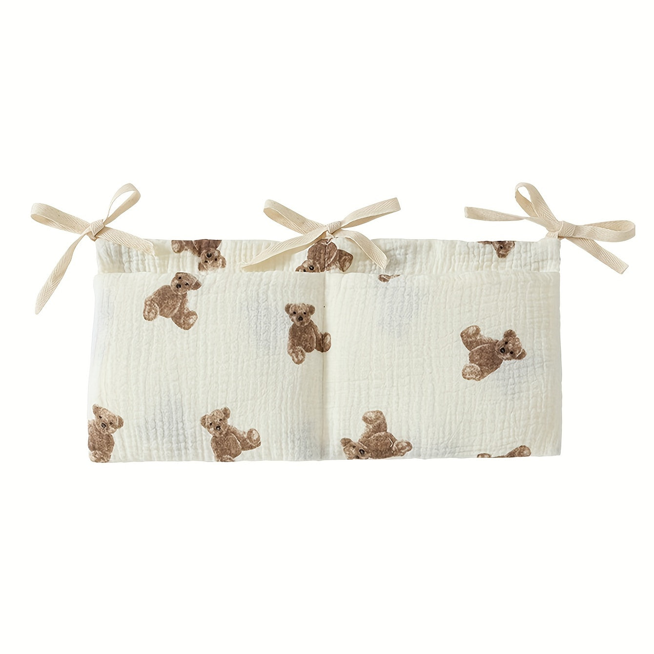 Diaper Organizer Set with Bear Hanging Bag and Cartoon Design for Strollers