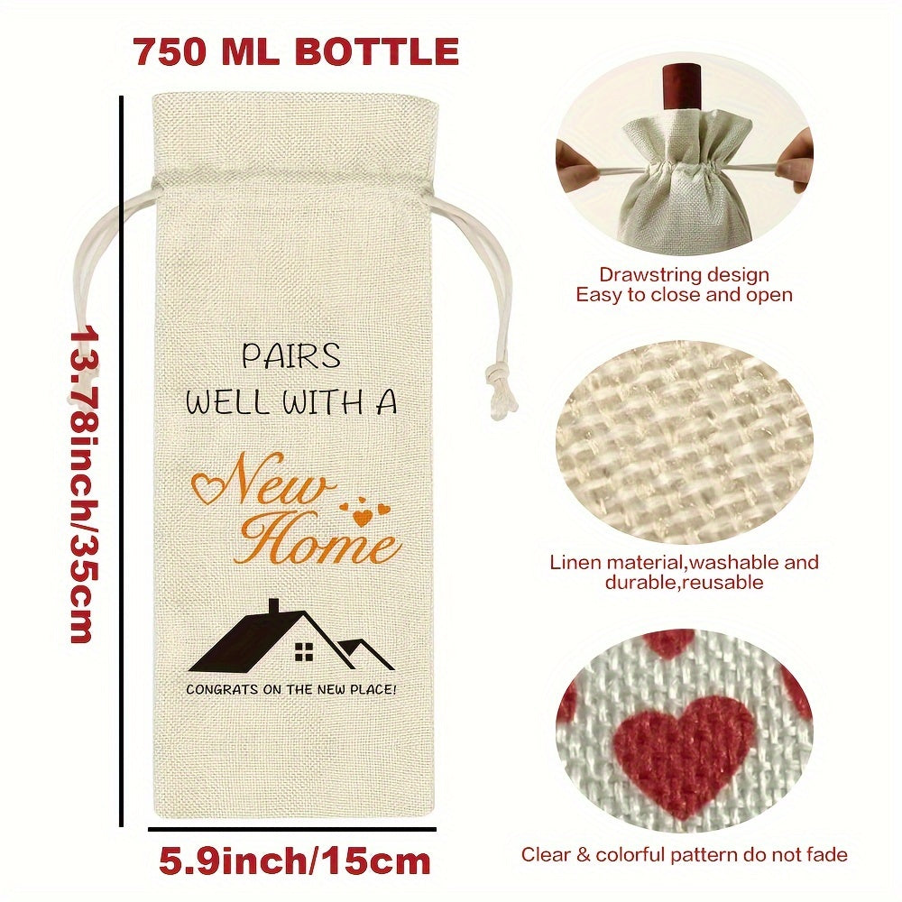 Homeowners Gift Bag Housewarming Wine Present for Men Women