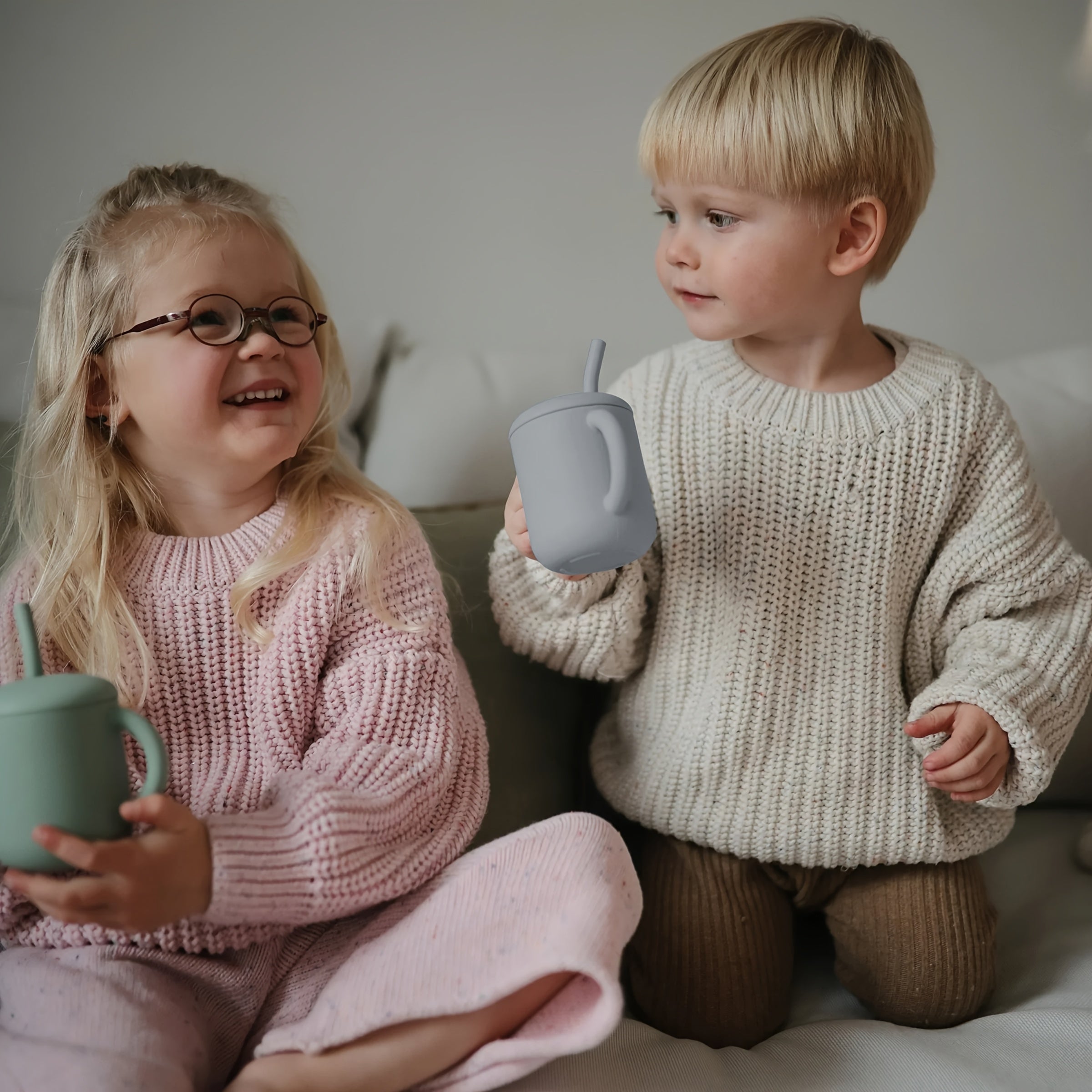 Baby Sippy Cup with Straw Spill-Proof BPA-Free Unbreakable Non-Slip Handles for Toddlers