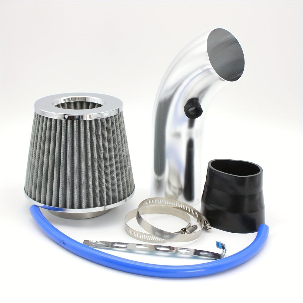 Universal Aluminum 76mm 3-Inch Air Intake Filter Pipe Kit Car Modification