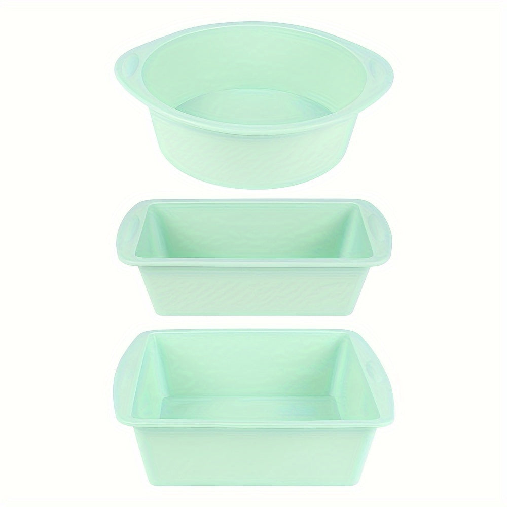 Silicone Baking Set 3 Pieces Nonstick Heat Resistant Cake Pans Loaf Mold
