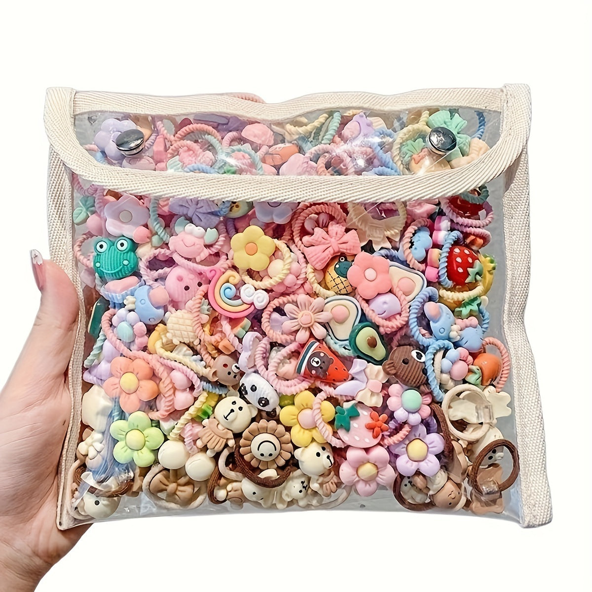 Набор ободков для девочек 40/50/60 штук, мультяшные животные, цветы, фрукты, украшения, праздничный подарок