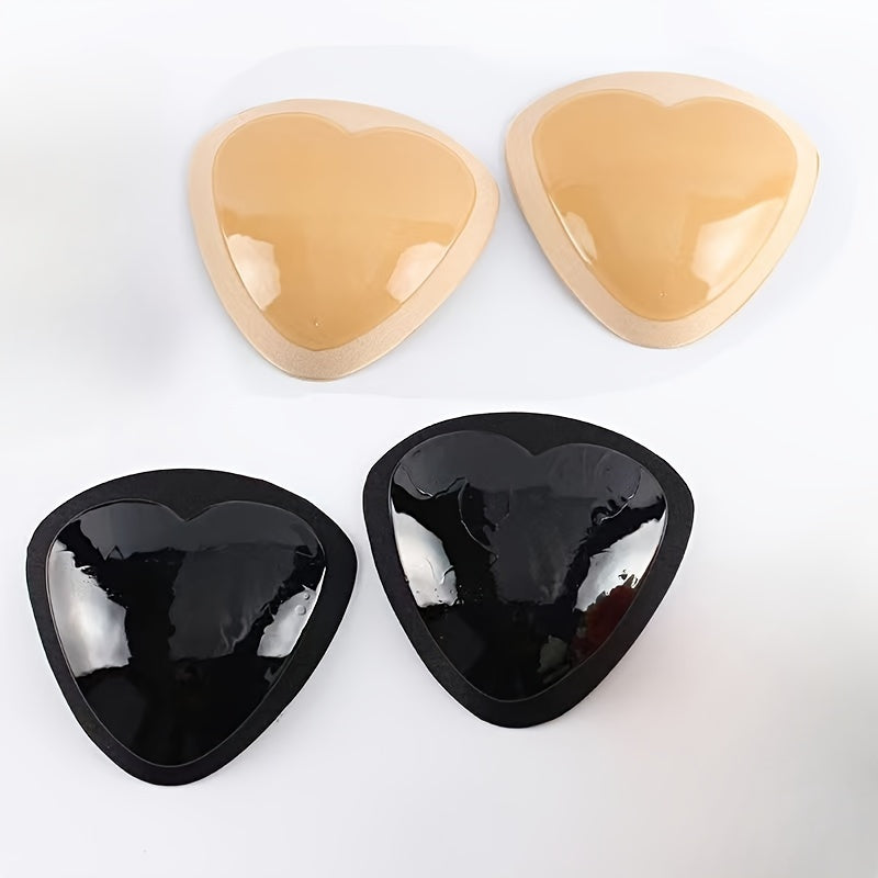 Women's Black Push-Up Triangle Chest Pads Adhesive Stick-On Bra Enhancers